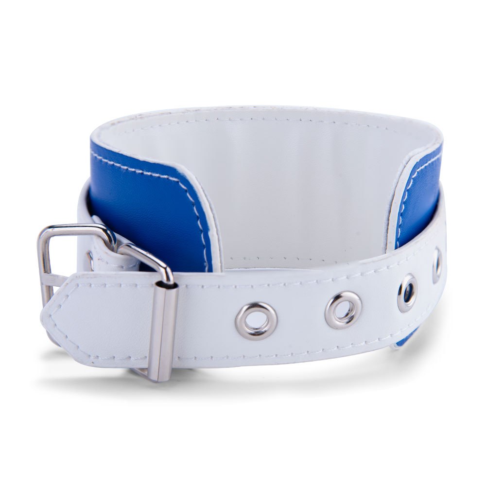 Weiche, verstellbare blaue und wei&szlig;e Handschellen SM-Bondage-Fesseln-Set