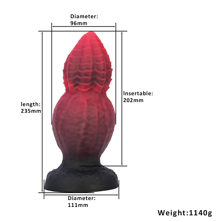 Gemengde kleur siliconen kalebasstijl masturbatiespeelgoeddildo