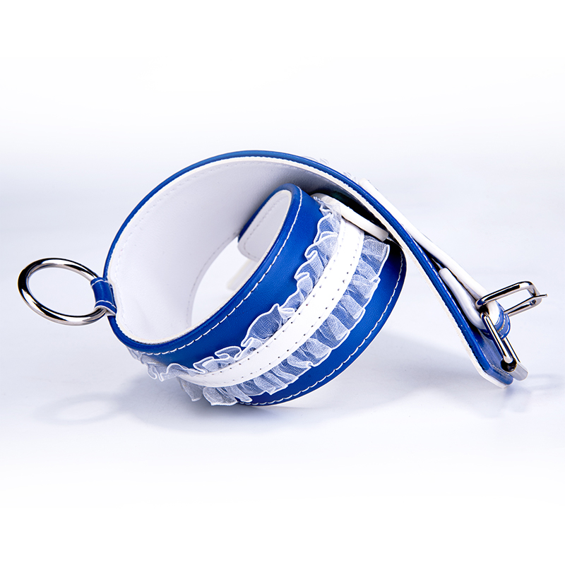 Groothandel SM lederen halsband en ketting met metalen ketting voor koppels Sexy slaaf BDSM choker ketting