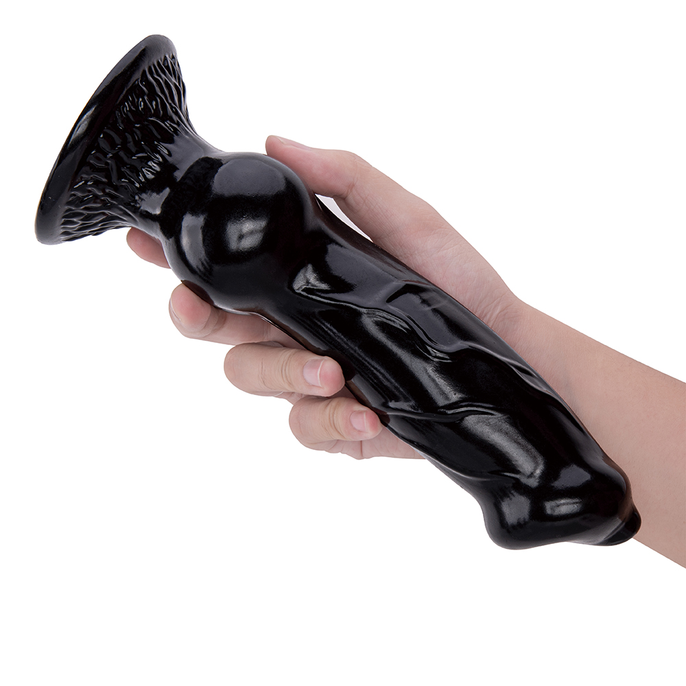 Grande dildo gigante nero realistico con nodo per sesso femminile in PVC con animali