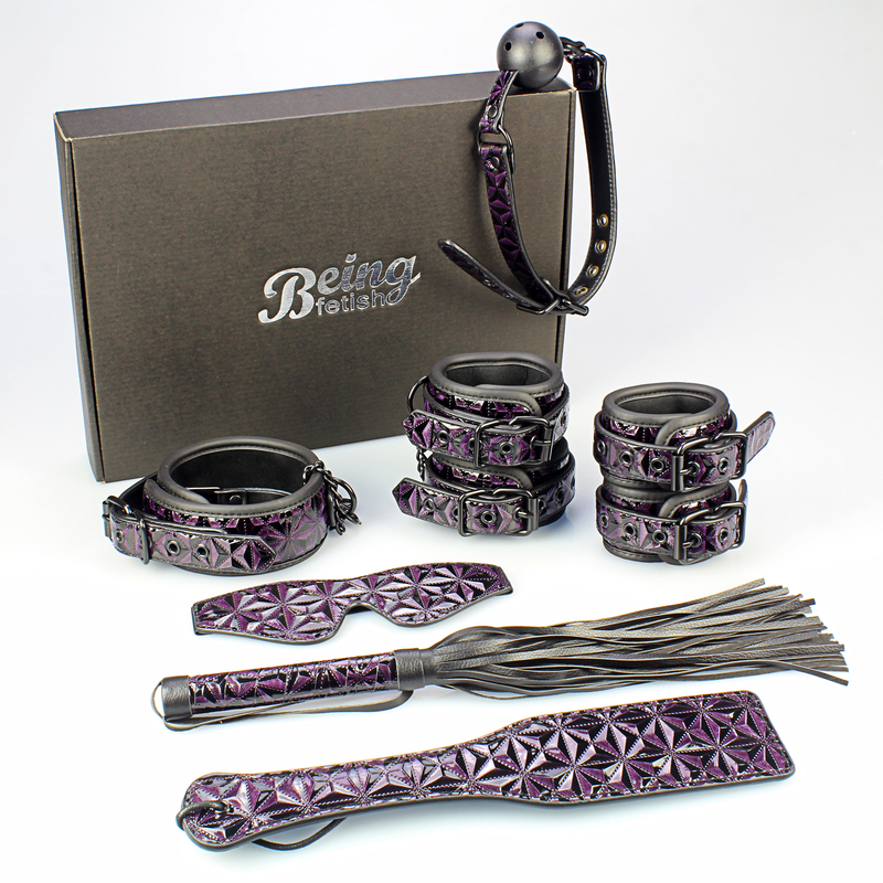 7PSC Erwachsenenspielzeug-Bondage-Set, 7-teiliges Lila-Diamant-BDSM-Geschenkset f&uuml;r Paare