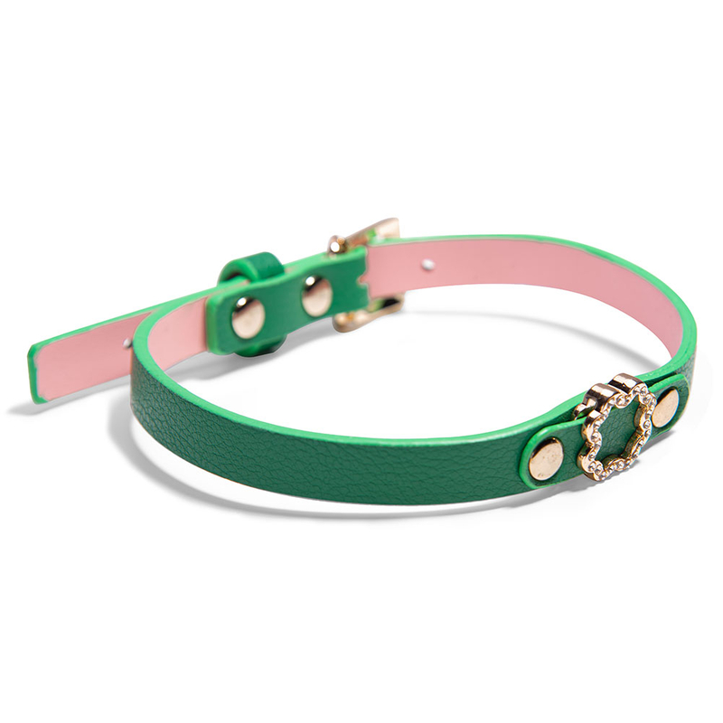 Luxuri&ouml;ses gr&uuml;nes Halsband mit Leine f&uuml;r Erwachsene mit Bondage-Fesseln und Sexspielen