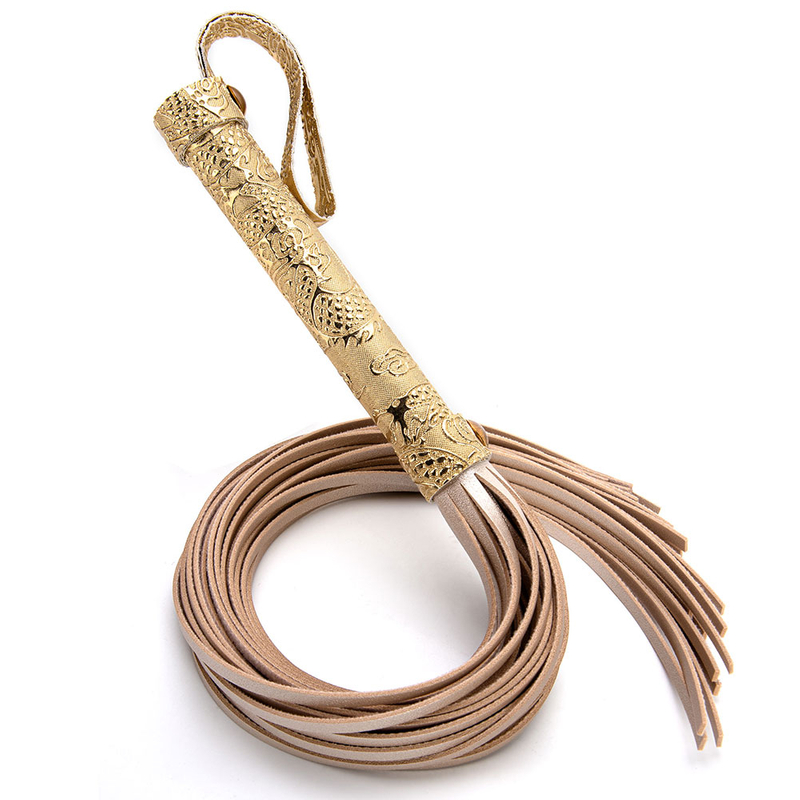Strumenti per giocattoli sessuali Prodotti SM con frusta in PU oro