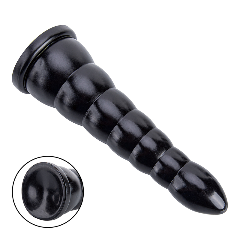 Realistico pene artificiale dildo design grande e morbido in carne nera con plug anale in PVC per le donne