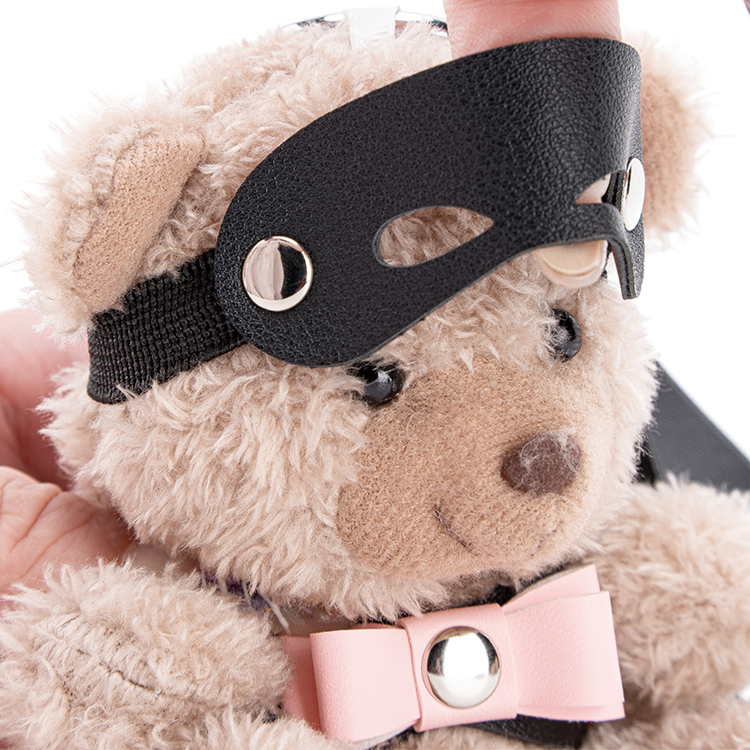 Portachiavi BDSM in pelle PU con fiocco rosa
