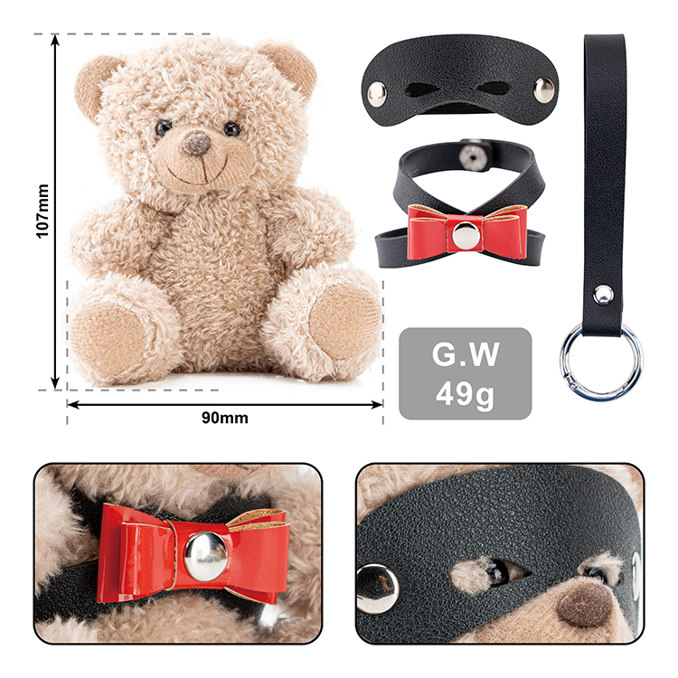 Schl&uuml;sselanh&auml;nger PU-Leder-BDSM-B&auml;r mit Schleife