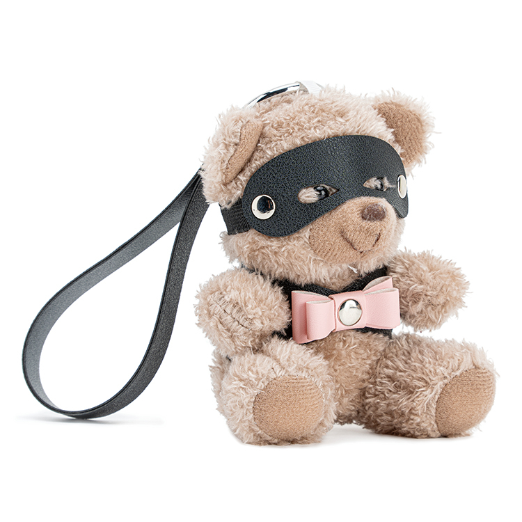 Portachiavi BDSM in pelle PU con fiocco rosa