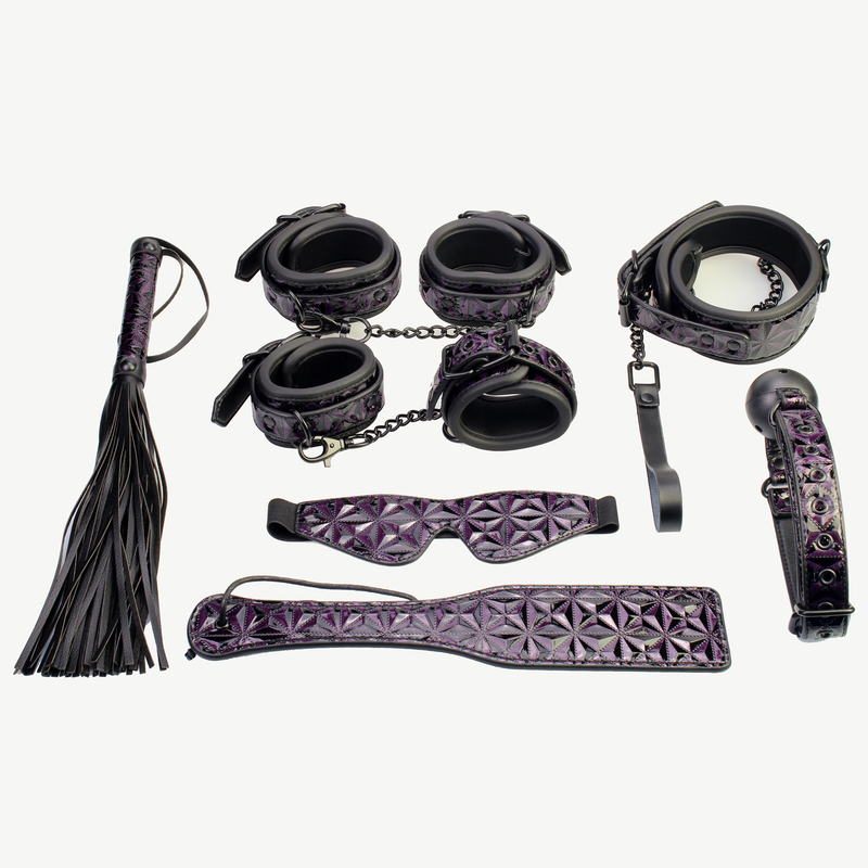 7PSC Erwachsenenspielzeug-Bondage-Set, 7-teiliges Lila-Diamant-BDSM-Geschenkset f&uuml;r Paare