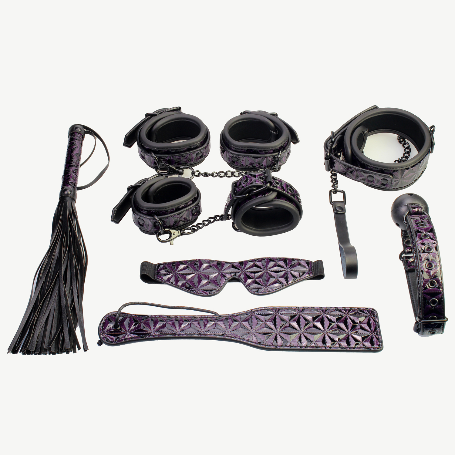 7PSC Erwachsenenspielzeug-Bondage-Set, 7-teiliges Lila-Diamant-BDSM-Geschenkset f&uuml;r Paare