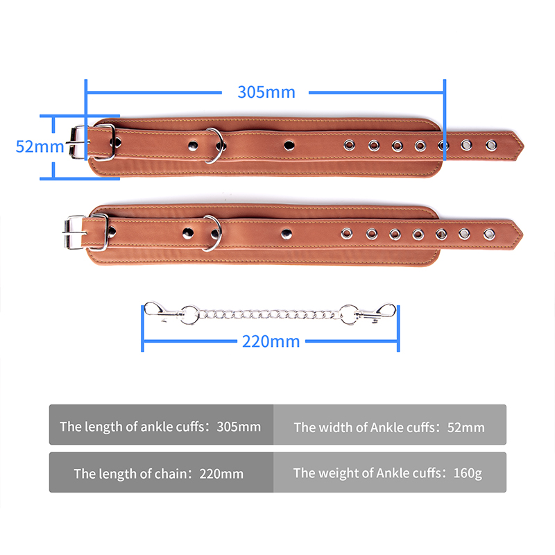 BDSM Schiavo erotico BDSM in pelle PU Polsini per caviglie Cavigliere Gioco sessuale Prodotti SM Giocattoli
