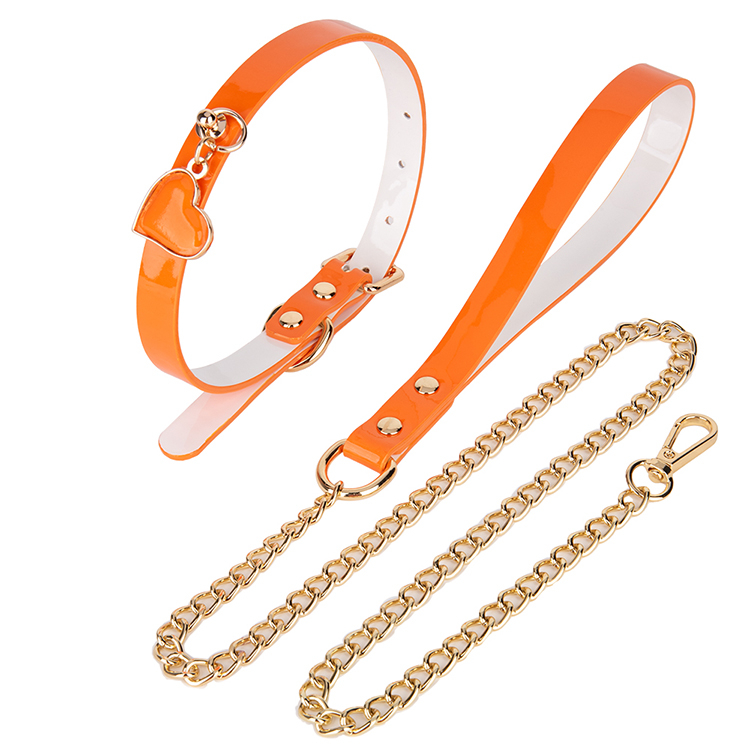 Meistverkauftes Flame PU-Leder-Fesselhalsband, BDSM-Bondage-Halsband f&uuml;r Paare