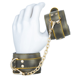 Manette dorate SM Bondage per adulti Giocattoli di ritenuta BDSM in pelle PU per coppie