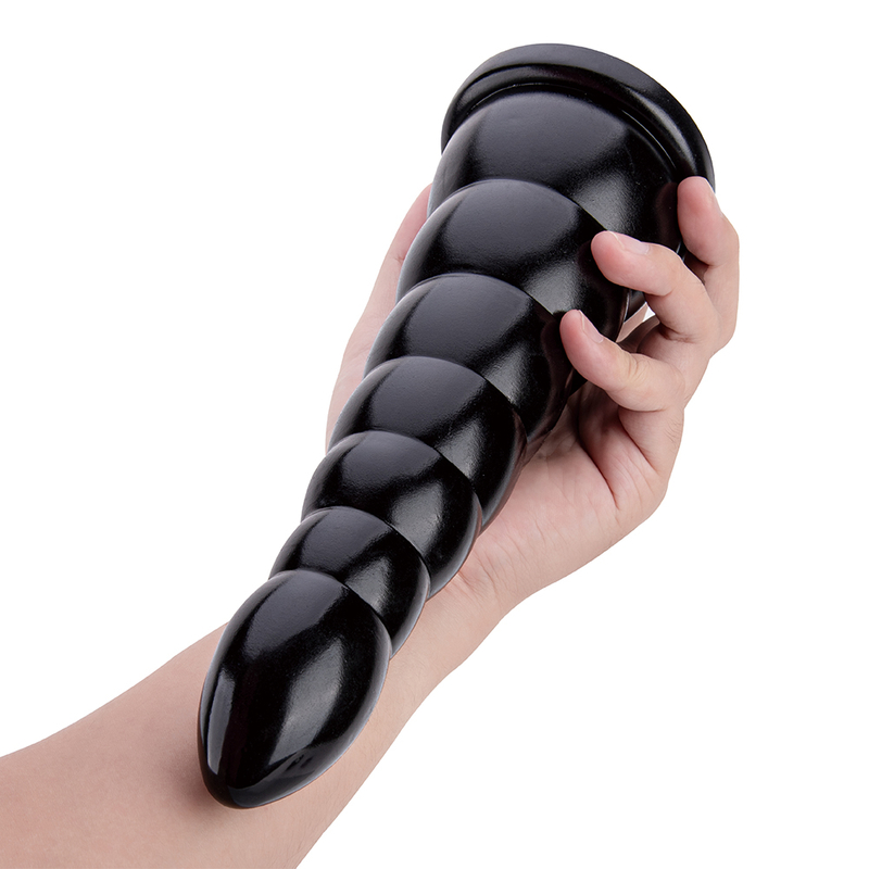 Realistico pene artificiale Fallo Grande design morbido in carne nera con plug anale in PVC per le donne