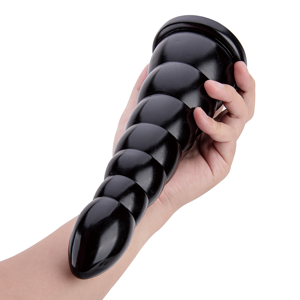 Realistico pene artificiale dildo design grande e morbido in carne nera con plug anale in PVC per le donne