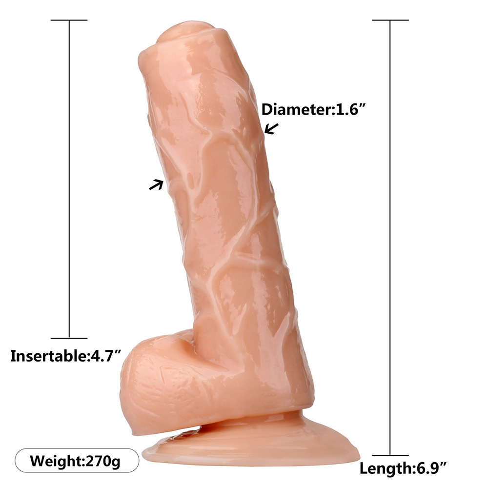 Realistische zachte, sterke rubberen penisdildo voor vrouwen