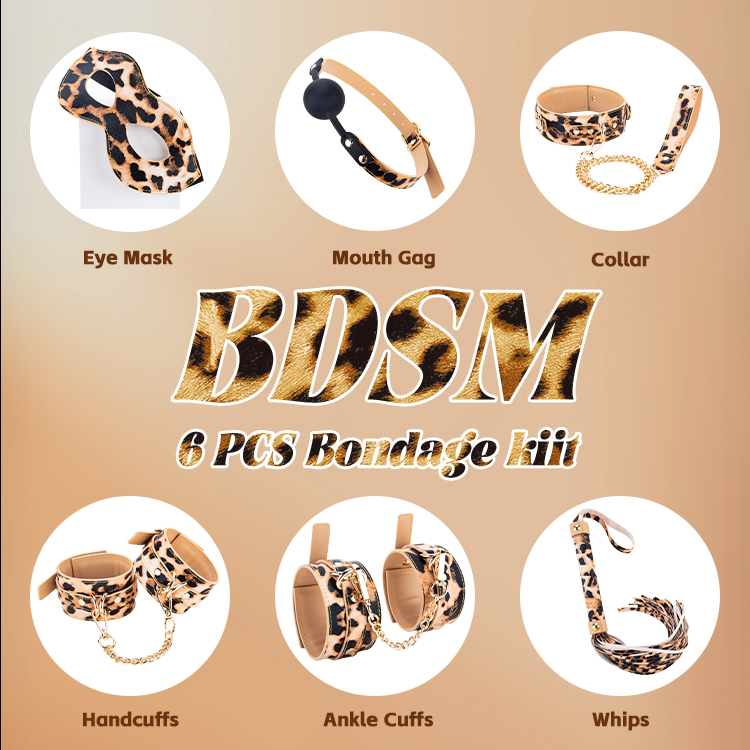 6PCS BDSM volwassen cosplay bondageset 6-delige collectie voor flirt- en SM-avonturen voor koppels