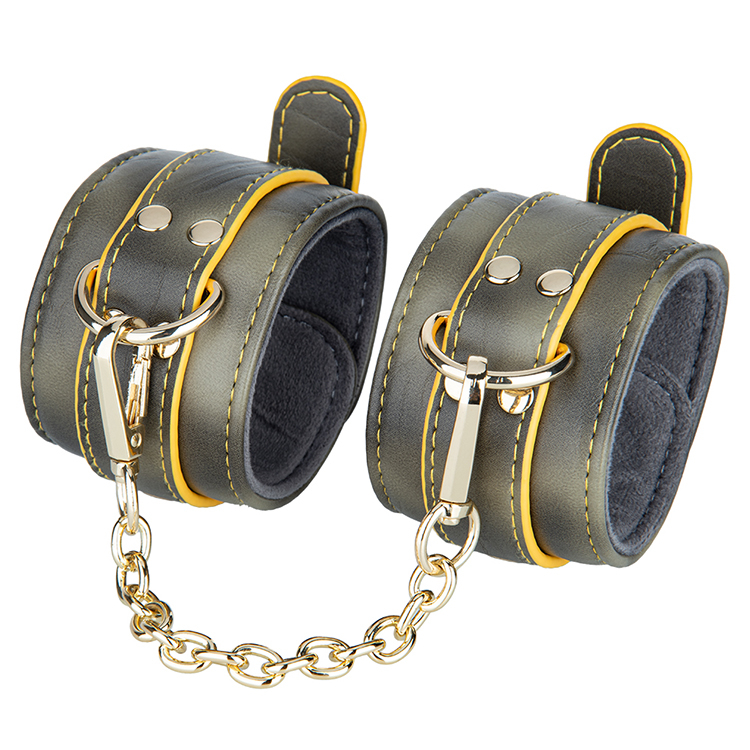 Manette dorate SM Bondage per adulti Giocattoli di ritenuta BDSM in pelle PU per coppie