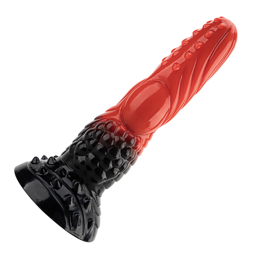 Dunkler Monsterdildo, k&uuml;nstlicher Sauger, gro&szlig;er Penis 