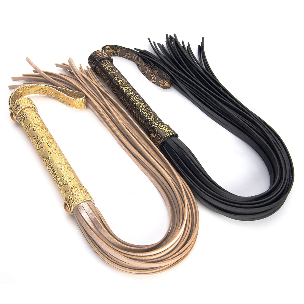 Strumenti per giocattoli sessuali Prodotti SM con frusta in PU oro