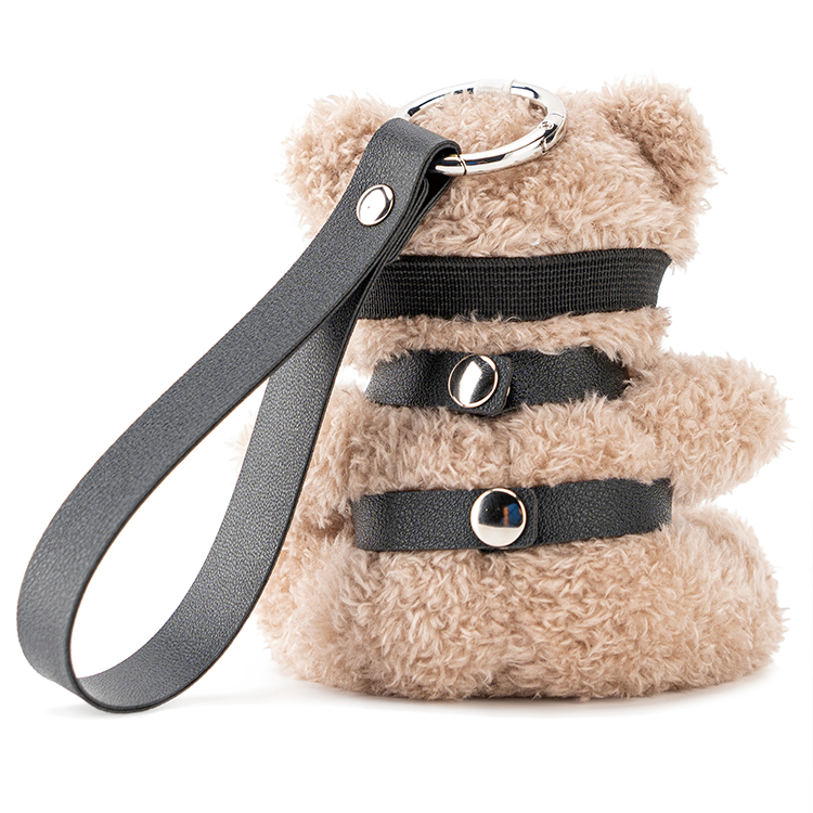 Portachiavi BDSM in pelle PU con fiocco rosa