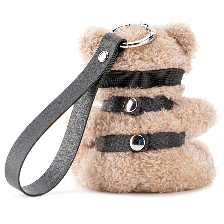 Portachiavi BDSM in pelle PU con fiocco rosa