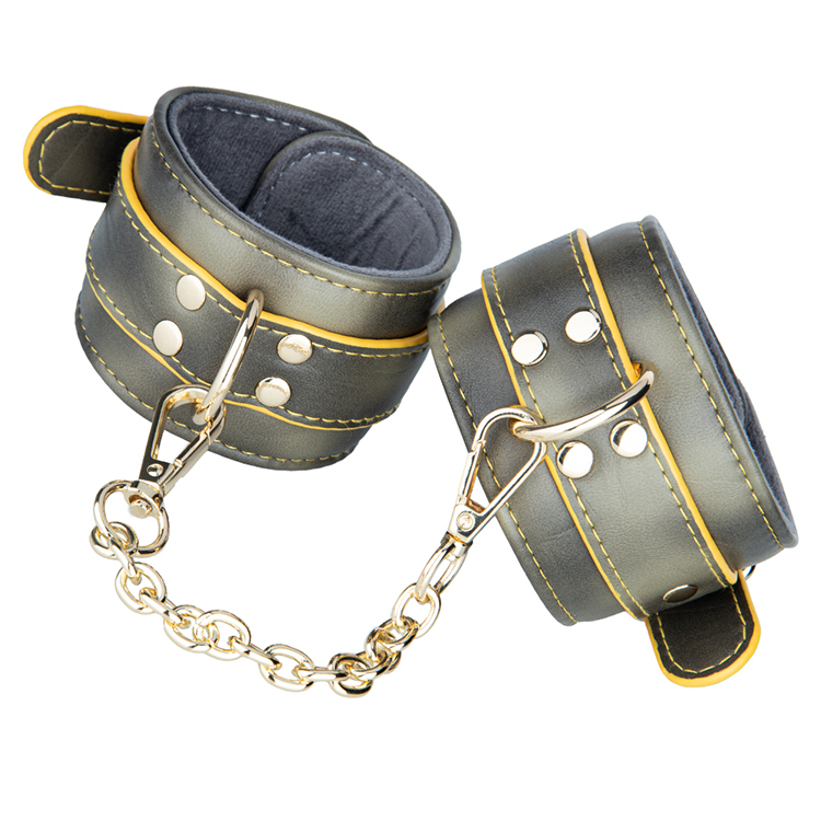 Manette dorate SM Bondage per adulti Giocattoli di ritenuta BDSM in pelle PU per coppie