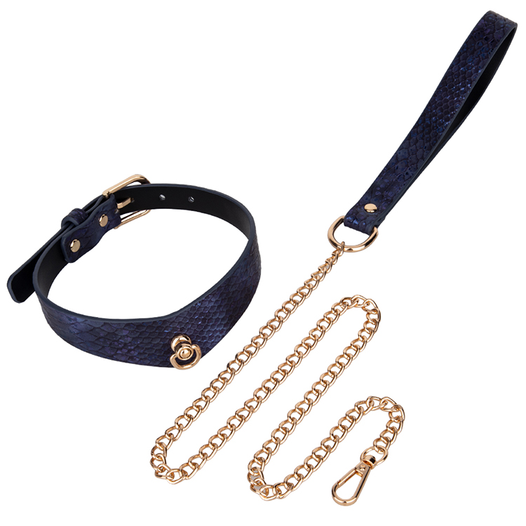 Top-Bondage-Halsband aus PU-Leder mit Schlangenmuster, Fesselhalsband f&uuml;r die Erkundung von BDSM durch Paare