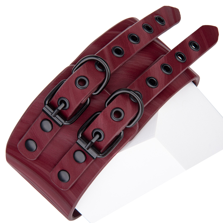 Collare per bondage in pelle PU con fiamma pi&ugrave; venduto Collare per collo di ritenuta per giochi BDSM per coppie