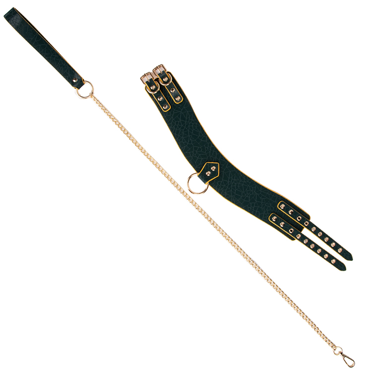 Beliebtes Flame PU-Leder-Bondage-Halsband-Set, Fesselhalsband f&uuml;r den BDSM-Spa&szlig; von Paaren