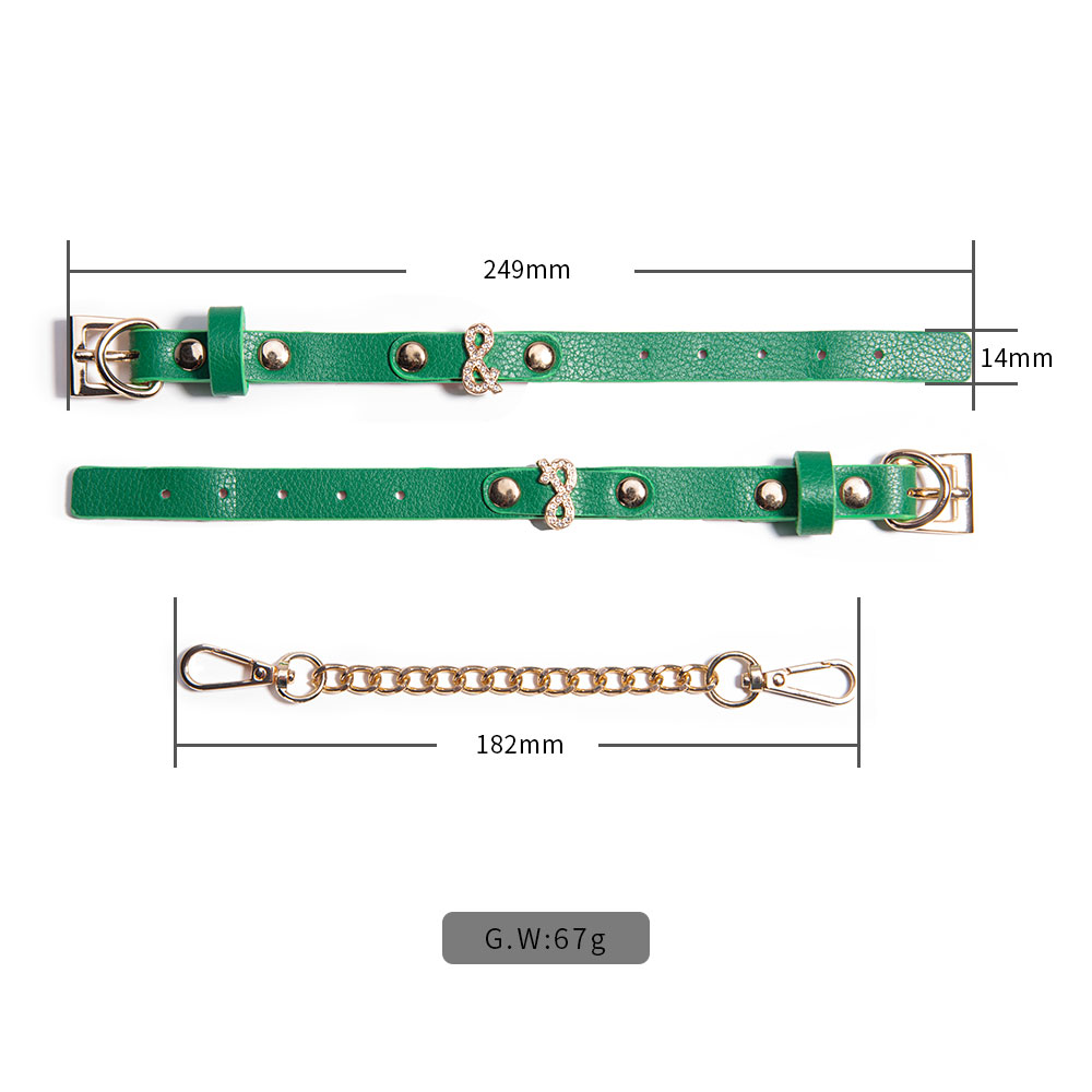 Weiche, verstellbare gr&uuml;ne Handschellen, SM-Bondage-Fesseln-Set
