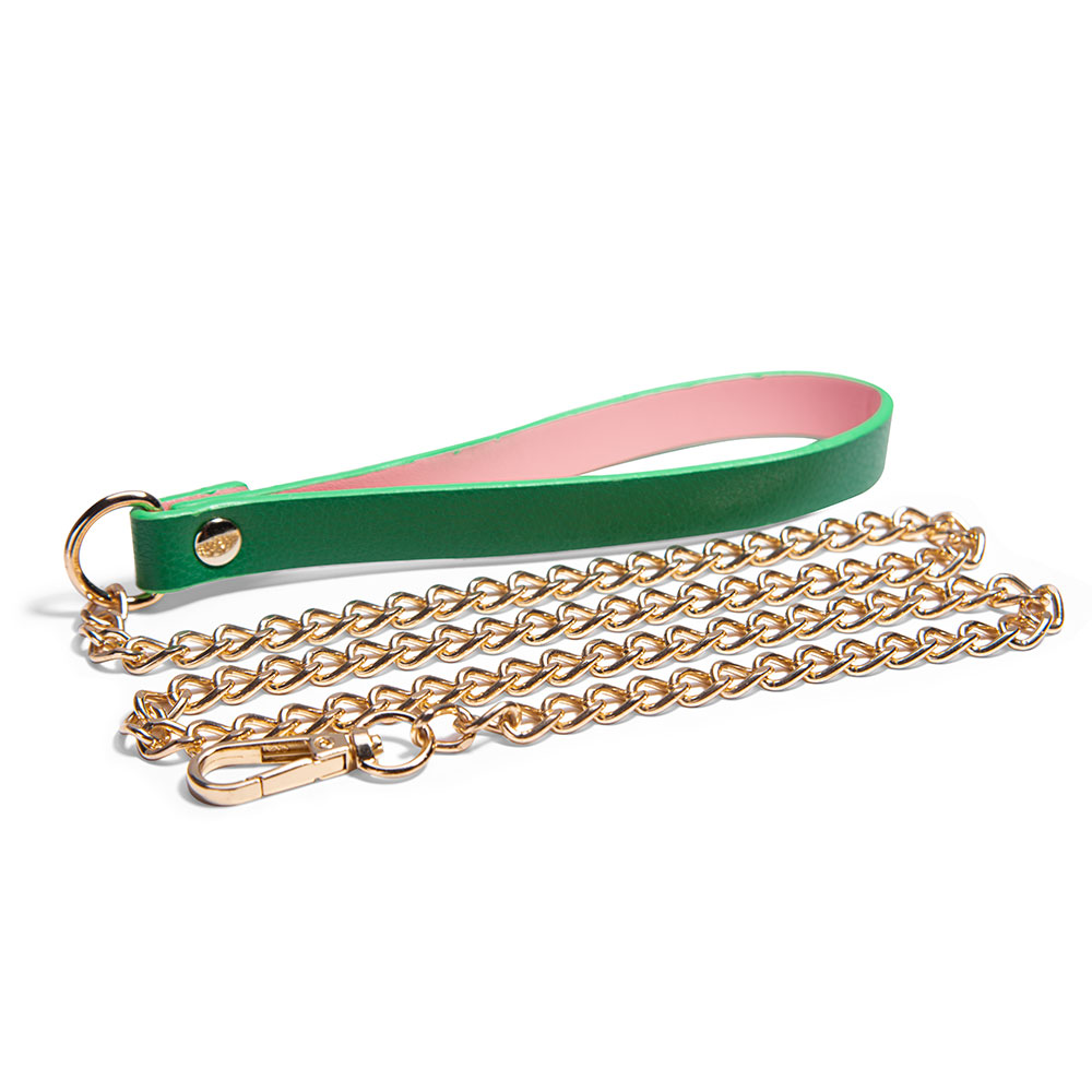 Luxuri&ouml;ses gr&uuml;nes Halsband mit Leine f&uuml;r Erwachsene mit Bondage-Fesseln und Sexspielen