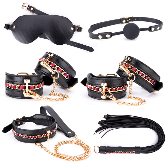 6pcs 페티쉬 키트 침대 구속 속박 섹스 토이 구속 묶여 bdsm 속박 정장 섹시한 유혹 대체 장난감 성인 섹스 토이