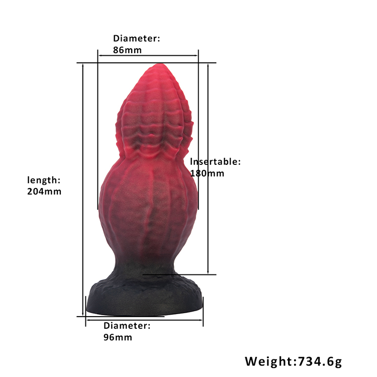 Kleurrijke siliconen kalebasstijl masturbatie speelgoeddildo