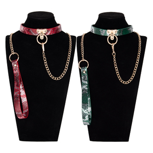 Kit Bondage Collare Femminile e Catena: Set BDSM Gotico Regalo Punk di Carnevale per Giochi di Coppia