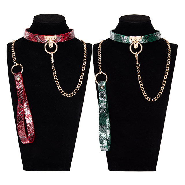 Kit Bondage Collare Femminile e Catena: Set BDSM Gotico Regalo Punk di Carnevale per Giochi di Coppia