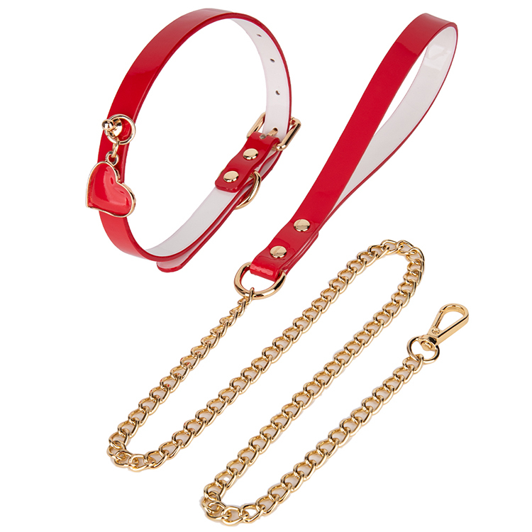 Meistverkauftes Flame PU-Leder-Fesselhalsband, BDSM-Bondage-Halsband f&uuml;r Paare