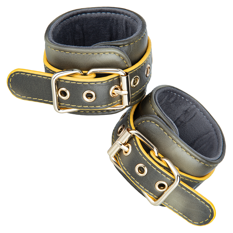 Manette dorate SM Bondage per adulti Giocattoli di ritenuta BDSM in pelle PU per coppie