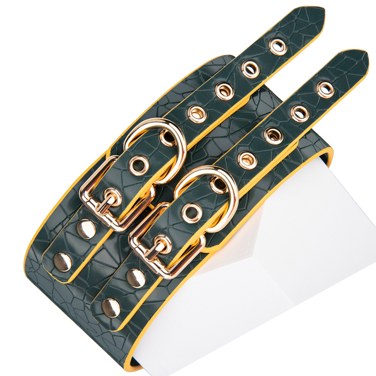 Beliebtes Flame PU-Leder-Bondage-Halsband-Set, Fesselhalsband f&uuml;r den BDSM-Spa&szlig; von Paaren