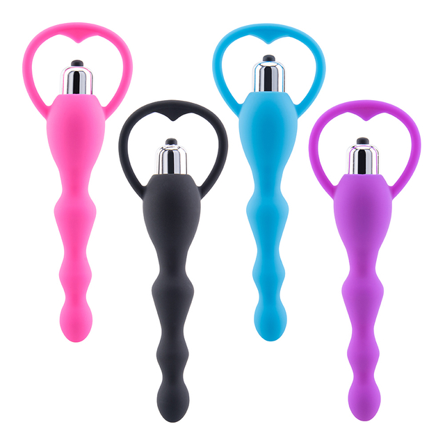 シリコーン振動アナルビーズバイブレーターバットプラグ