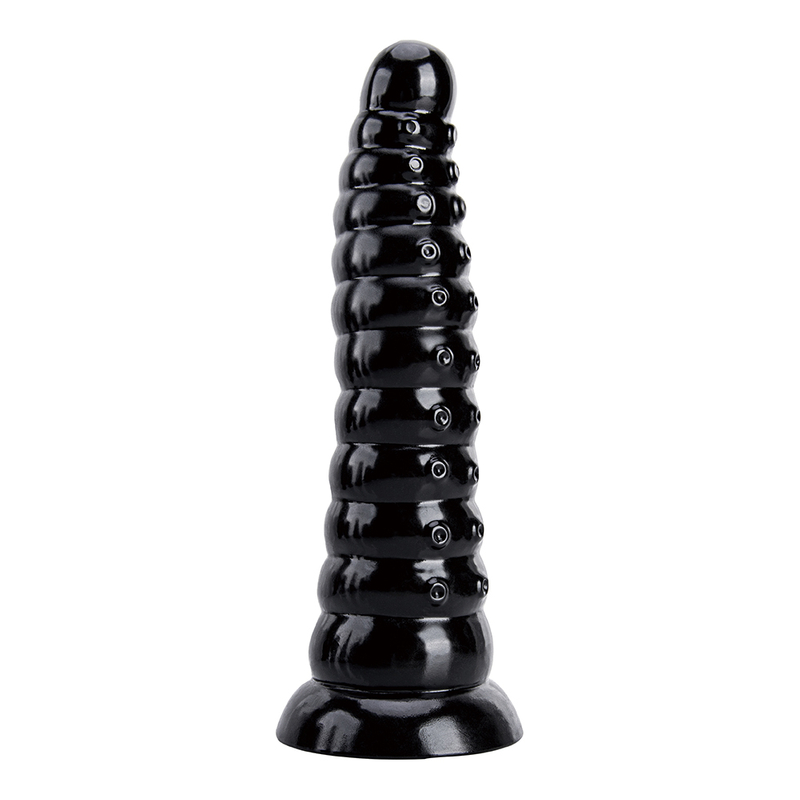 Extra grote zwarte PVC-vuistdildo met kralen Enorme prostaatstimulator voor koppels