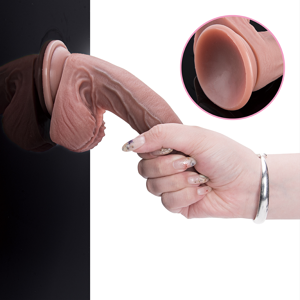 Realistischer Silikon-G-Punkt-Stimulationsdildo mit starkem Saugnapf-Plug. Premium-Erotik-Sexspielzeug f&uuml;r Erwachsene