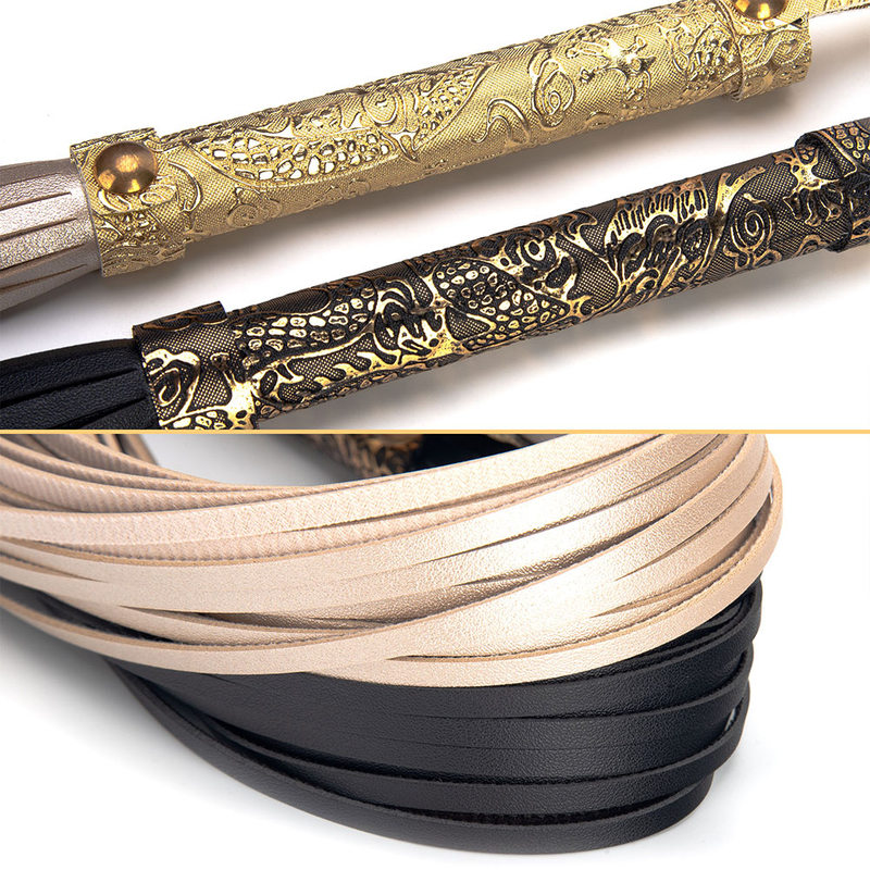 Strumenti per giocattoli sessuali Prodotti SM con frusta in PU oro