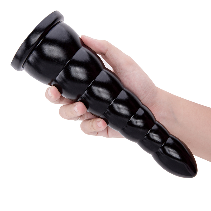 Realistico pene artificiale Fallo Grande design morbido in carne nera con plug anale in PVC per le donne
