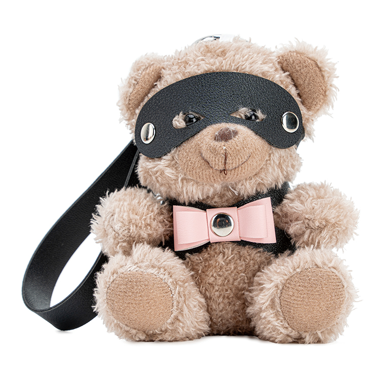 Portachiavi BDSM in pelle PU con fiocco rosa