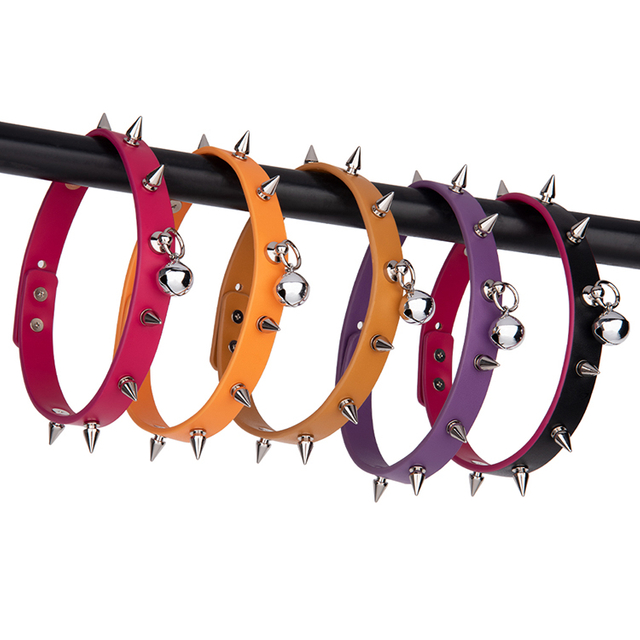 Set collare colorato sexy e catena Kit bondage BDSM gotico Regalo punk di carnevale per coppie