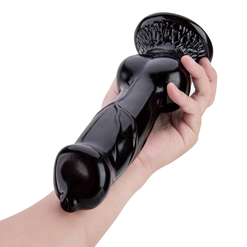 Grande dildo gigante nero realistico con nodo per sesso femminile in PVC con animali