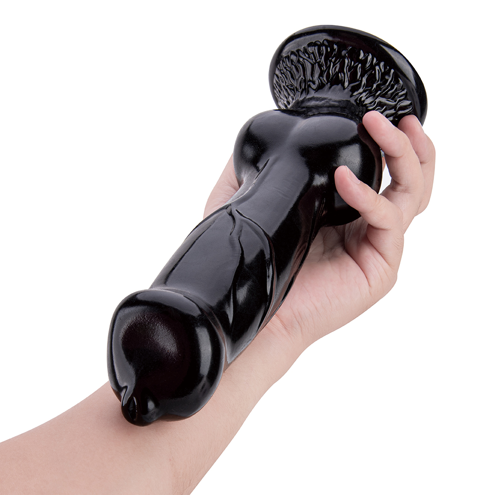 Grande dildo gigante nero realistico con nodo per sesso femminile in PVC con animali