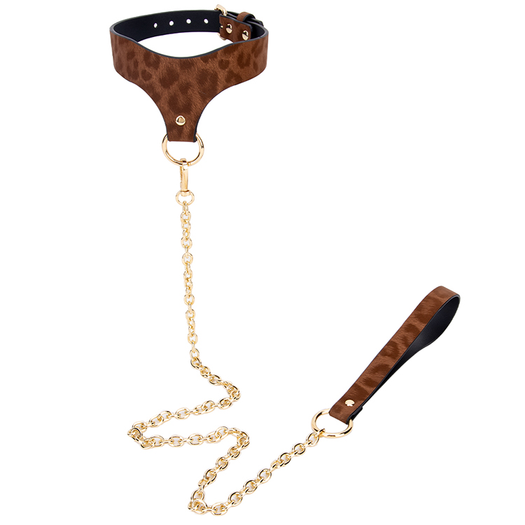 Collare SM di lusso in pelle PU reale con fodera in neoprene e guinzaglio a catena in metallo: morbido equipaggiamento BDSM per il gioco di ruolo da schiavo