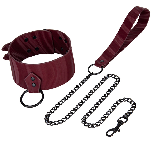 Collare per bondage in pelle PU con fiamma più venduto Collare per collo di ritenuta per giochi BDSM per coppie
