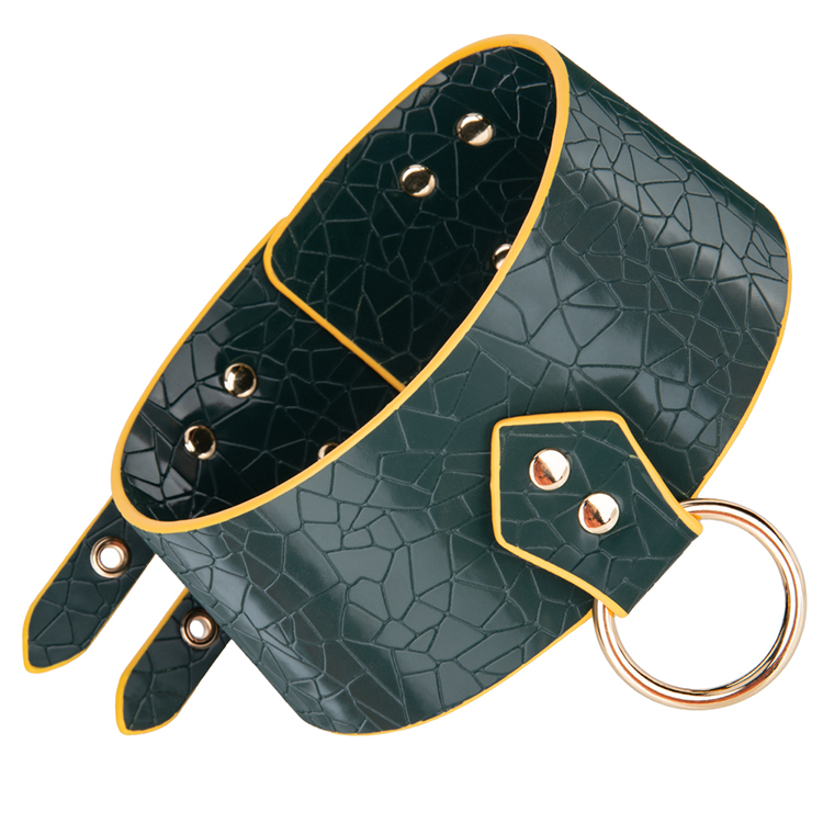 Beliebtes Flame PU-Leder-Bondage-Halsband-Set, Fesselhalsband f&uuml;r den BDSM-Spa&szlig; von Paaren
